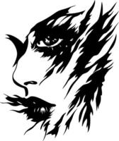 Abstract Artistic Face Design for Tattoo and Creative Projects vector