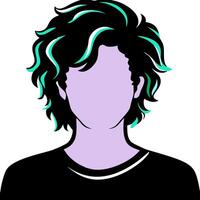Abstract Faceless Person with Stylish Hair Design vector