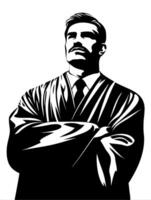 Confident Masculine Silhouette in Suit for Inspiring Design and Art Projects vector