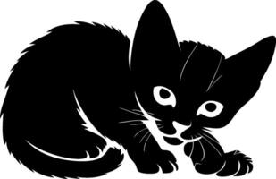 Silhouette Kitten Art for Design Projects and Print Materials vector