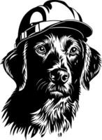 Dog in Hard Hat Artwork for Safety Campaign and Design Projects vector