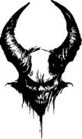 Demonic Skull with Horns for Tattoo and Design Projects vector