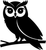 Silhouette of Owl on Branch Illustration for Tattoo and Design vector