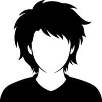Silhouette of Faceless Person with Messy Hair for Artistic Design Projects vector