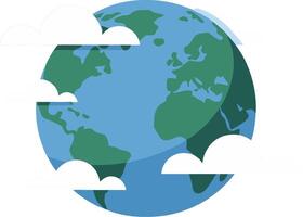 Illustration Earth with Clouds Symbolizing Global Environment vector