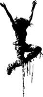 Energetic Dance Movement Silhouette for Creative Design Use vector
