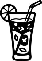 Refreshing Lemonade Glass with Straw and Citrus Slice for Summer Designs vector