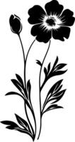 Elegant Floral Silhouette for Tattoo or Design Projects vector