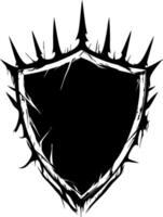 Spiky Shield Design for Tattoo and Emblem Use vector