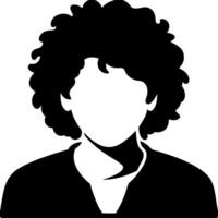 Silhouette of Person with Curly Hair Minimalistic Art for Artistic Design Use vector