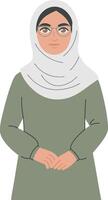 Illustration of Woman Wearing Hijab and Glasses for Cultural Representation Design vector