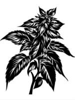 Intricate Botanical Leaf Silhouette for Tattoo and Graphic Design vector