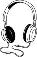 Illustration of Classic Over-Ear Headphones for Music Design and Art Projects vector