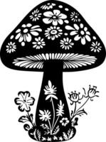 Floral Patterned Mushroom Art Illustration for Creative Projects vector