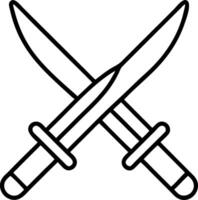 Crossed Swords Outline Simple Illustration for Design or Logo vector