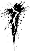 Abstract Black Ink Splatter with Lightning Bolt Illustration vector