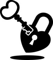 Heart Shaped Lock and Key Illustration for Love and Security Themes vector