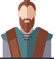 Medieval Warrior Art Bearded Character Illustration for Design Projects vector