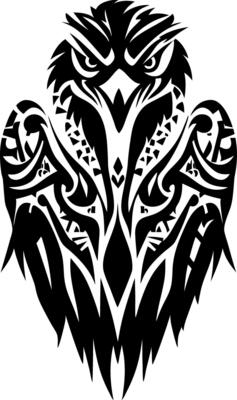 Tribal Owl Design Art Perfect for Tattoos and Graphic Design Projects
