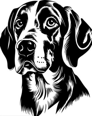 Realistic Dog Portrait Art for Tattoo and Graphic Design