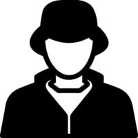 Anonymous Figure Silhouette with Hat for Privacy Concepts and Profiles vector