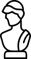 Sculpture in outline icon style, art and design theme. png
