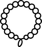 Beads string in outline icon style, art and design theme. png