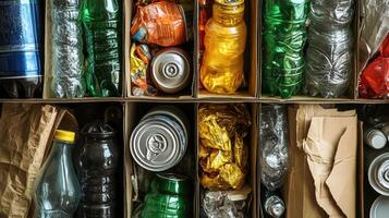separated garbage set photo