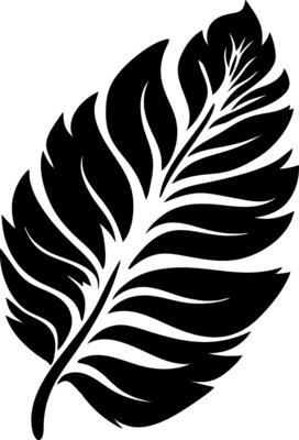 Artistic Black Leaf Silhouette Design for Tattoos and Nature-Themed Projects