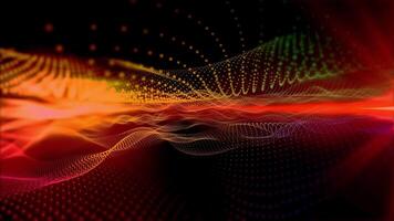 An abstract background in red with golden lines that change shape to create a unique pattern. video