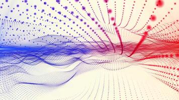 Abstract light background with blue and red lines that change shape to create a unique pattern. video