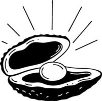 Open Oyster with Pearl Drawing for Design and Creative Projects vector