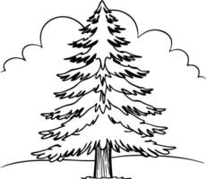 Illustration of Evergreen Pine Tree for Nature Crafts and Design Projects vector
