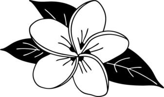 Illustration of a Stylized Tropical Flower with Leaves for Design and Craft Use vector