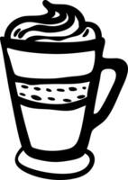 Stylish Coffee Mug with Whipped Cream for Cafe Menu Design vector