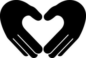 Heart Formed by Hands Symbolizing Love and Unity for Design and Tattoos vector