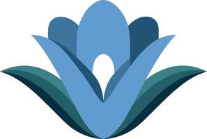 Abstract Blue Lotus Flower Art for Meditation and Design Projects vector