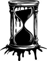 Melting Hourglass Symbolizing Time Flow Illustration vector