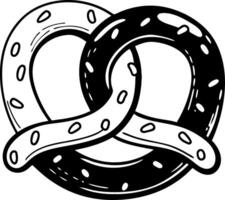 Pretzel Illustration Monochrome Design for Bakery Branding and Food Art Projects vector