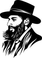 Vintage Bearded Man in Hat Illustration for Art and Design Projects vector