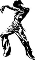 Silhouette of Elegant Dancer in Motion Artistic Design vector