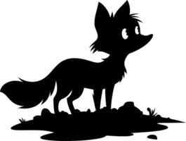 Cute Fox Silhouette for Illustration and Design Projects vector