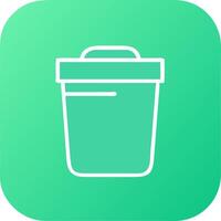 Green Trash Bin for App Interface and Waste Management vector