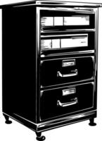Vintage Office Filing Cabinet Illustration for Retro Design Concepts vector