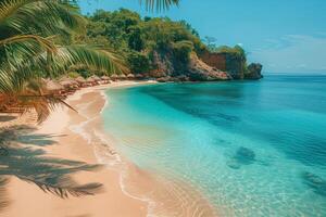 Landscape with a view of the sea and a sandy beach photo