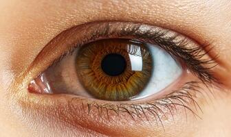 Close up of a hazel eye with visible details photo