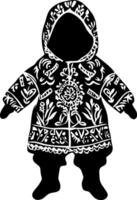 Intricate Floral Pattern Baby Snowsuit Design for Craft Projects vector