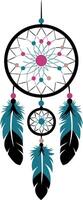 Intricate Colorful Dreamcatcher Design with Feathers for Decor and Crafts vector