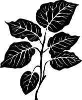 Monochrome Botanical Leaf Silhouette Illustration for Design and Decoration vector