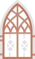 Gothic Arched Window Illustration for Design and Decoration Projects vector